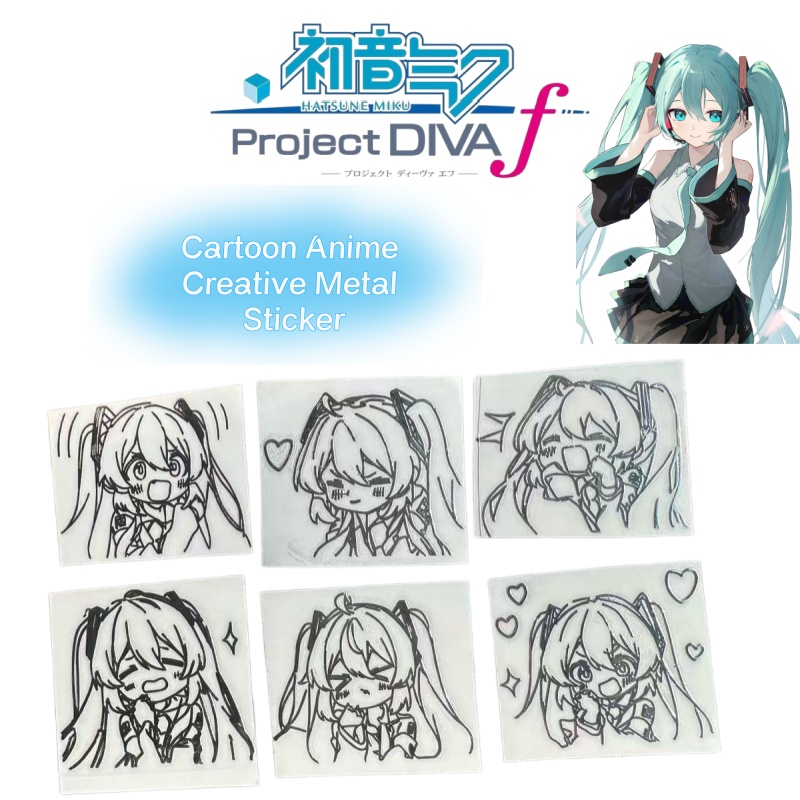 Good Laptop Accessories - Hatsune Miku Cartoon-Anime-Charakter-Serie Metallaufkleber zur Dekoration