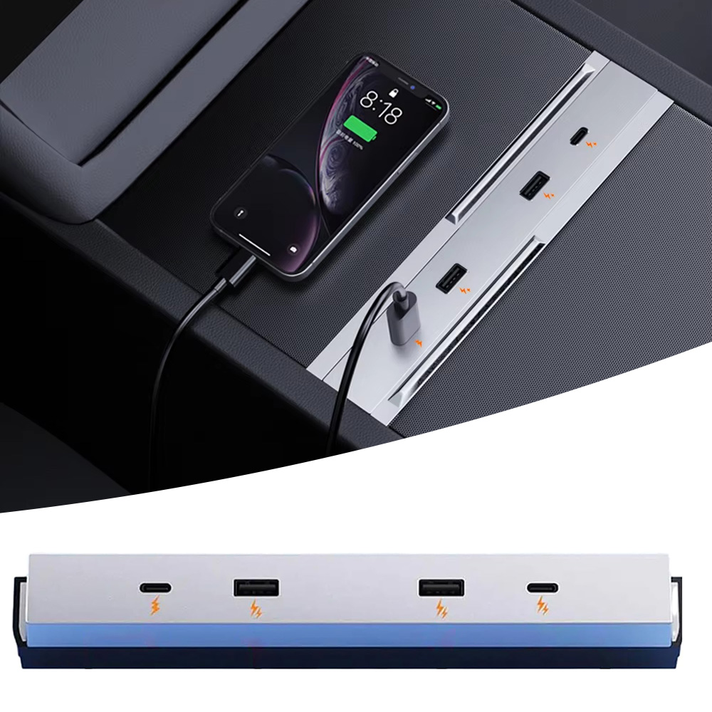 Usb C Docking Hub - 27W-65W Schnellladestation USB-Hub für Tesla Model