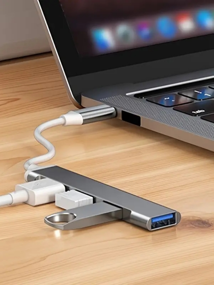 Apple Accessories Laptop - 4-Port Multi-Splitter Typ-C Hub USB-Adapter OTG