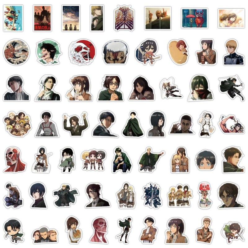 Good Laptop Accessories - 60 Stück Attack on Titan Anime-Aufkleber,
