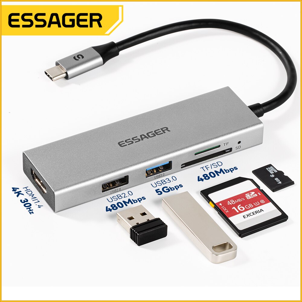 Essager 5-in-1 USB C HUB HDMI- – Usb C Docking Hub Bewertung und Preis
