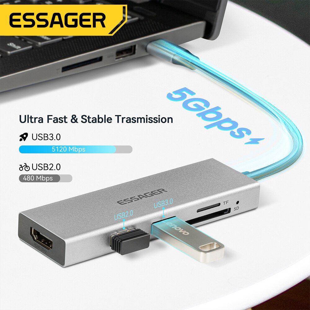 Essager 5-in-1 USB C HUB HDMI- – Usb C Docking Hub Bewertung und Preis