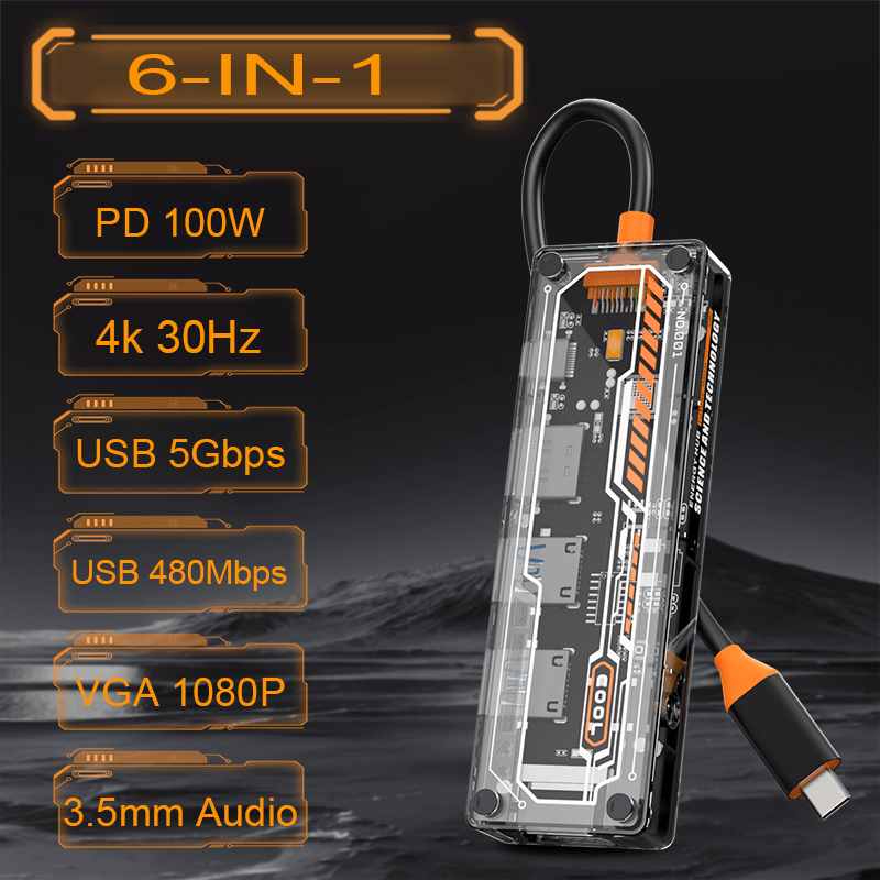 6-in-1 USB-C-Hub für MacBook P – Usb C Docking Hub Bewertung und Preis